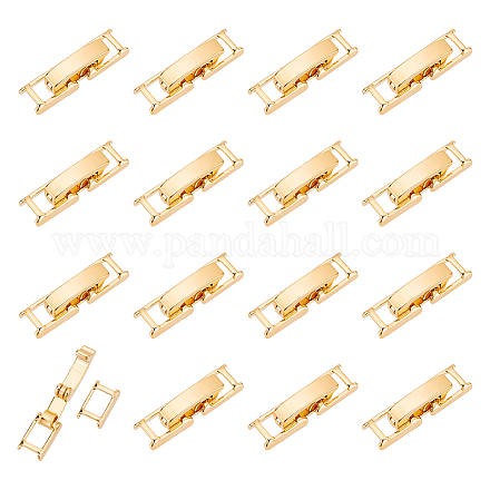 DICOSMETIC 20 Sets Fold Over Clasp Brass Watch Band Clasps 24K Gold Plated Jewelry Extender Small Foldover Extension Clasp Set for Bracelet Necklace Jewelry Extender KK-DC0001-63-1