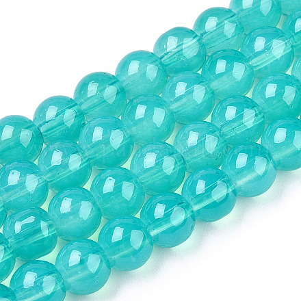 Chapelets de perles en verre peint DGLA-Q023-8mm-DB24-1