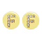 Brass Micro Pave Clear Cubic Zirconia Beads, Flat Round with Letter, Letter.F, 7.5x6.5mm, Hole: 3.5mm, 3pcs/bag