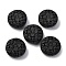 Cinnabar Beads, Carved Lacquerware, Flat Round with Flower, Black, 31.5x13mm, Hole: 2mm