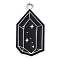 Alloy Pendants, with Black Enamel, Platinum, Polygon, 20x13x1.5mm, Hole: 1.8mm
