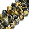 Natural Tiger Eye Beads Strands, Faceted, Bicone, 10~10.5x10~10.5mm, Hole: 1mm, about 30~32pcs/strand, 15.16~15.35''(38.5~39cm)