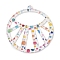 Printed Transparent  Acrylic Pendants, Hollow Flat Round, Colorful, 47.5x44.5x1.5mm, Hole: 1.6mm
