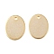 Brass Charms, Cadmium Free & Lead Free, Oval, Real 24K Gold Plated, 11x9x0.8mm, Hole: 1mm
