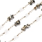 Brass Link Chains, with Glass & Dalmatian Jasper Beads, Long-Lasting Plated, Soldered, with Spool, Golden, 20x4.5mm, about 16.40 Feet(5m)/Roll
