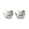 CCB Plastic Esuropean Beads, Large Hole Beads, Platinum, Butterfly, 8.5x11x7.5mm, Hole: 4mm