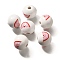 Valentine's Day Element Printed Wood Beads, Round, WhiteSmoke, 16mm, Hole: 4mm