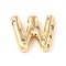 Brass Micro Pave Clear Cubic Zirconia Pendant, Letter A~Z, Letter W, 22x24x6mm, Hole: 4mm