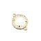 Natural Quartz Crystal Connector Charms, Half Round Links, with Golden Brass Findings and Cubic Zirconia, Faceted, 18x13x5mm