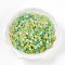 Frosted Transparent Acrylic Beads, Flower, with Gold Foil , Turquoise, 5.5~6x3mm, Hole: 1.5mm,  about 1086pcs/50g.