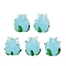 Handmade Lampwork Beads, Tulip, Light Sky Blue, 13.5~14.5x12.5~13.5x12.5~13.5mm, Hole: 1.8~2mm