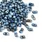 Picasso Glass Seed Beads, Round Hole, Peanut, Marine Blue, 6x3~3.5x3mm, Hole: 1.1mm, 110pcs/set