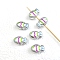 Opaque Acrylic Beads, Fish , Silver, 22x13mm, Hole: 3.3mm