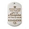 Non-Tarnish 201 Stainless Steel Pendants, Message Charms, Oval with Word Charms, Stainless Steel Color, 49x28x2mm, Hole: 3mm
