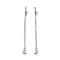 Brass Enamel ABS Imtation Pearl End with Chain, Flat Round, Platinum, Wheat, 73mm