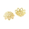 Brass Fancy Bead Caps, Lead Free & Nickel Free, Flower, Golden, 10x4mm