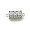 Brass Connector Charms, Oblate Cylinder Links, Real Platinum Plated, 10.5x23x8mm, Hole: 1.8mm