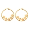 304 Stainless Steel Huggie Hoop Earrings, Flower, Golden, 44x2mm