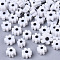 Glass Beads, Flower, Black, 4~6.5x2.5~3mm, Hole: 1mm