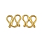 Ion Plating(IP) 304 Stainless Steel S-Hook Clasps, Real 18K Gold Plated, 7x8x1mm