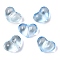 Transparent Glass Beads, Dyed & Heated, Heart, Royal Blue, 15.5x21x11.5mm, Hole: 1.5mm