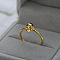 Skull Head Alloy Finger Rings, Golden, US Size 7 1/4(17.5mm)