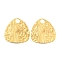 Ion Plating(IP) 304 Stainless Steel Pendants, Triangle Charm, Textured, Real 18K Gold Plated, 33.5x31x3mm, Hole: 6mm