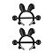 304 Stainless Steel Nipple Rings, Nipple Piercing Pin, Rabbit, Black, 16mm, Pin: 1.6mm