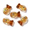 Handmade Foil Lampwork Fish Beads, with Enamel, Gradient Color, Seashell Color, 20x23x8.5mm, Hole: 1.8mm