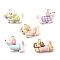 Opaque Resin Pendants, Dog, Platinum, 20~21x26~28x8~8.5mm, Hole: 2mm