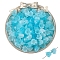 100Pcs Acrylic Bead Caps, Flower, Cyan, 10x8mm, Hole: 1.5mm