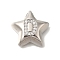 Rack Plating Brass Micro Pave Cubic Zirconia Pendants, Long-Lasting Plated, Cadmium Free & Lead Free, Letter, Platinum, Letter D, 15.5x16.5x5.5mm, Hole: 3mm