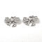 Brass Charms, Bowknot Charms, Platinum, 11x16x3.5mm, Hole: 3mm