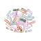 Picasso Transparent Glass Bugle Beads, Mixed Color, 13x4mm, Hole: 0.9~1mm, about 1125pcs/pound