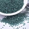 MIYUKI Round Rocailles Beads, Japanese Seed Beads, 11/0, (RR1933) Semi-Frosted Emerald Lined Light Gray, 2x1.3mm, Hole: 0.8mm, about 5500pcs/50g