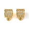 Brass Brass Micro Pave Cubic Zirconia Tube Bails, Loop Bails, Column, Real 18K Gold Plated, 9x6.5x6.5mm, Hole: 1.2mm, Inner Diameter: 3.6mm