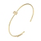 Rack Plating Brass Micro Pave Clear Cubic Zirconia Letter Open Cuff Bangles, Torque Bangles for Women, Real 18K Gold Plated, Lead Free & Cadmium Free, Letter B, Inner Diameter: 1-7/8x2-1/4 inch(4.8x5.8cm)