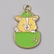 Alloy Pendants, with Enamel, Golden, Dog, 27x16x1.5mm, Hole: 1.8mm