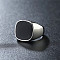 Square 304 Stainless Steel Enamel Finger Rings for Men, Stainless Steel Color, 16mm, US Size 10(19.8mm)