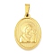 Ion Plating(IP) 304 Stainless Steel Pendants, Religious Theme Charm, Oval with Virgin Mary, Golden, 24x16x2~2.5mm, Hole: 5x3mm