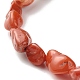 Pulsera elástica de cuentas de pepitas de jaspe rojo natural para ella BJEW-JB06951-08-4