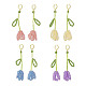 4 paire 4 couleurs de graines de tulipes tressées boucles d'oreilles pendantes à levier EJEW-TA00199-1
