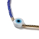 Bracelet réglable en perles tressées avec mot de passe mauvais œil ZW2937-03-2