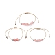Set di 3 braccialetti di perline intrecciate in vetro con pietra di anguria sintetica stile 3 pezzi BJEW-JB09334-07-1