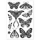 GLOBLELAND Butterfly Moth Flower Clear Stamps Butterfly Sentiment Background Silicone Clear Stamp Animal Theme Seals for DIY Scrapbooking Journals Decorative Cards Making Photo Album DIY-WH0167-57-0496-8