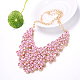Fashion Women Jewelry Zinc Alloy Glass Rhinestone Bib Statement Choker Collar Necklaces NJEW-BB15116-C-5