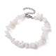 Bracelet perlé naturel de copeaux de pierre de lune arc-en-ciel BJEW-JB09686-10-1