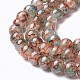 Rociar perlas de vidrio pintado hebras X-GLAA-A038-C-76-3