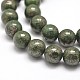 Round Natural Pyrite Beads Strands G-I127-10mm-01-3