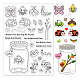 GLOBLELAND Insects Silicone Clear Stamps Transparent Stamps for Birthday Easter Holiday Cards Making DIY Scrapbooking Photo Album Decoration Paper Craft DIY-WH0167-56-642-1